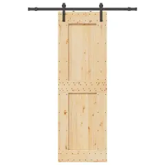 vidaXL Drsna vrata s kompletom vodil 70x210 cm trdna borovina
