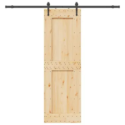 vidaXL Drsna vrata s kompletom vodil 70x210 cm trdna borovina