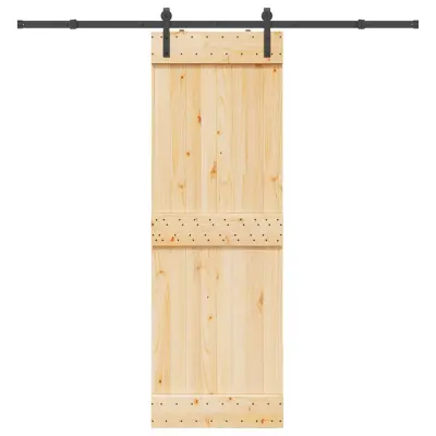 vidaXL Drsna vrata s kompletom vodil 70x210 cm trdna borovina