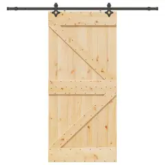 vidaXL Drsna vrata s kompletom vodil 100x210 cm trdna borovina