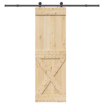 vidaXL Drsna vrata s kompletom vodil 70x210 cm trdna borovina