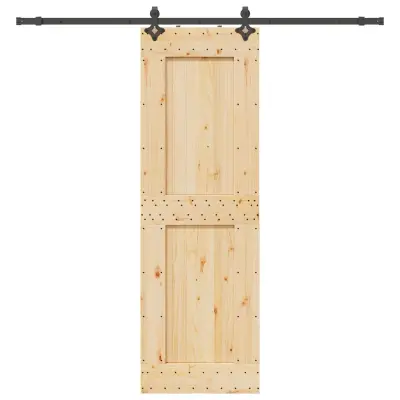 vidaXL Drsna vrata s kompletom vodil 70x210 cm trdna borovina