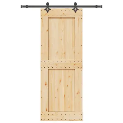 vidaXL Drsna vrata s kompletom vodil 85x210 cm trdna borovina