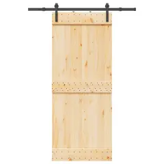vidaXL Drsna vrata s kompletom vodil 85x210 cm trdna borovina