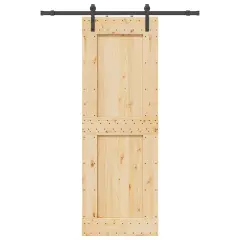 vidaXL Drsna vrata s kompletom vodil 85x210 cm trdna borovina