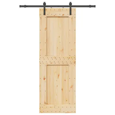 vidaXL Drsna vrata s kompletom vodil 85x210 cm trdna borovina