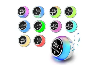 Digitalna Budilka Z Zvočnikom Bluetooth, Nočno Lučko, Večbarvno Nočno Lučko, Ki Spreminja Barvo