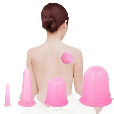 4Kos Cupping Device Silikonska Naprava Vakuum Cupping Device Set Skodelic Za Masažo Glave