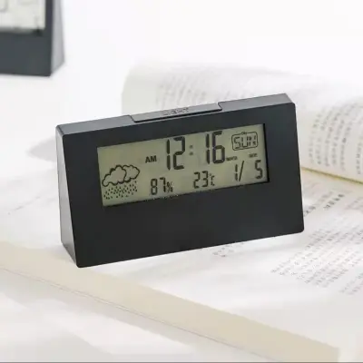 Črna Digitalna Budilka, Digitalna Potovalna Budilka, Datum, Koledar, Budilka Na Baterije
