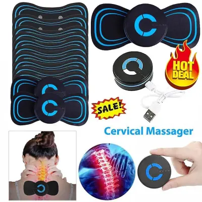 Mini Električni Ems Massager Za Vrat In Hrbet Cervikalni Masažni Obliži Za Lajšanje Bolečin