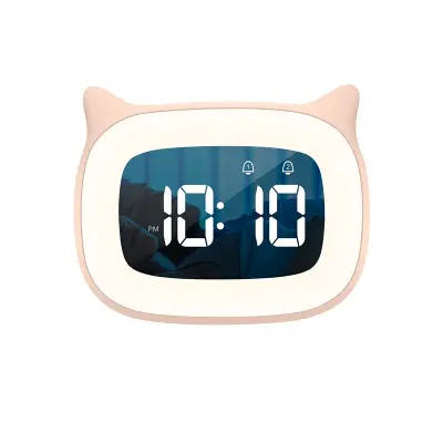 Rožnata Potovalna Budilka, Prenosna Digitalna Lcd Ura S Temperaturo, 12/24 Ur, Funkcija Dremeža