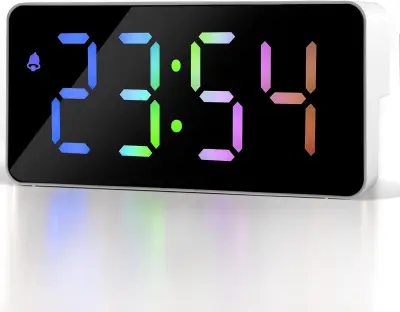 Digitalna Budilka Rainbow - Kompaktna Moderna Namizna Ura Za Osebe, Ki Spijo Globoko