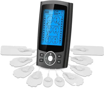 Ems Electric 24 Modes Dual Channel Tens Machine Pulse Muscle Massager – Črn