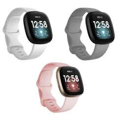 Združljiv s paščki Fitbit Versa 3 za ženske, 3 paketi vodoodpornih nadomestnih športnih zapestnic Wat
