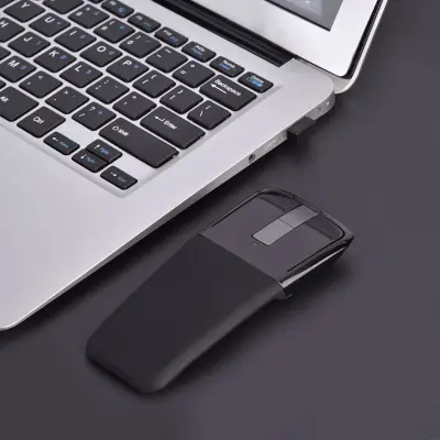 2,4 GHz Zložljiva brezžična Arc Touch Mouse Miške USB Sprejemnik Za pc Notebook Smart TV Črna