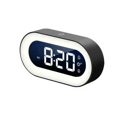 Svetleča Led Digitalna Budilka S Funkcijo Dremeža Svetleča Elektronska Ura Ob Postelji Študenta, Črna