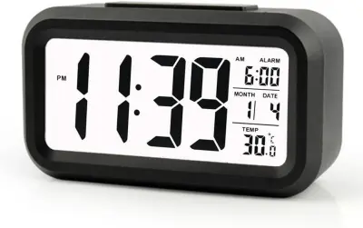Ustvarjalna Budilka Morning Snooze Wake Up Clock Budilka Led Osvetljen Zaslon Digitalni Zaslon Wit