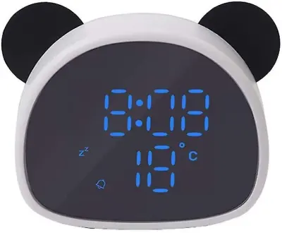 Budilka Cute Panda, Digitalna Led Namizna Ura Ob Postelji (Črna)