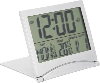 Elektronska Budilka Namizna Kompaktna Zložljiva Koledar Temperatura Časovnik Ura, Za Domačo Spalnico Postelje