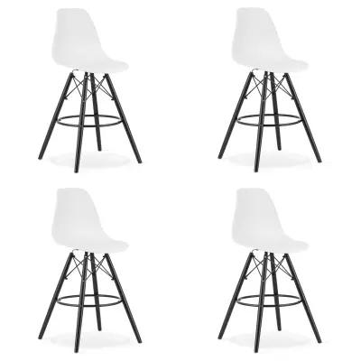 Hocker LAMAL bela / noge črna x 4