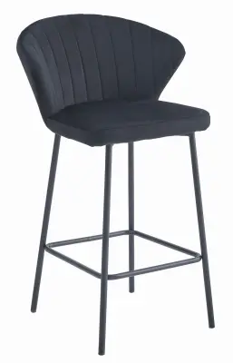 Hocker GATTA - črn žamet / črne noge x 1
