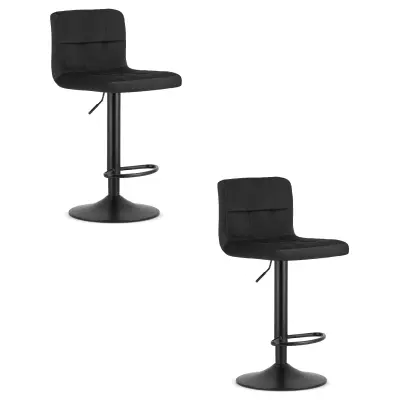 Hocker PROT - črni žamet / črna podlaga x 2