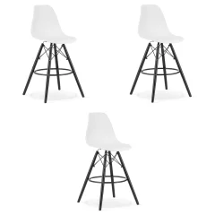 Hocker LAMAL bela / noge črna x 3