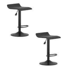 Hocker FORT - eko usnje črno / podlaga črna x 2