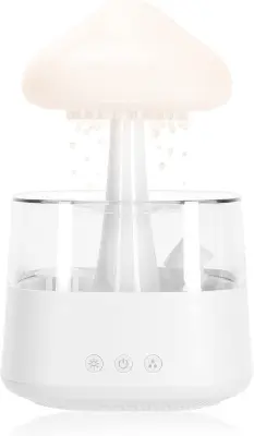 Rain Cloud Vlažilec Kapljanja Vode Z Nastavljivimi Led Lučmi Beli Hrup Vlažilna Namizna Fontana