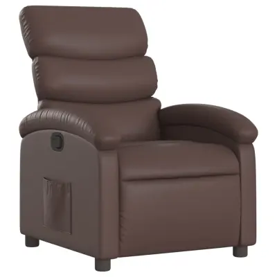 Naslanjač - Relax naslanjač rjavo umetno usnje