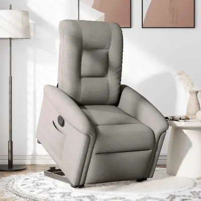 Naslanjač - Relax naslanjač s funkcijo vstajanja taupe blago