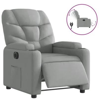 Električni naslanjač - Relax naslanjač svetlo sivo blago