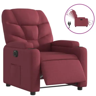 Električni naslanjač - Relax naslanjač vinsko rdeče blago