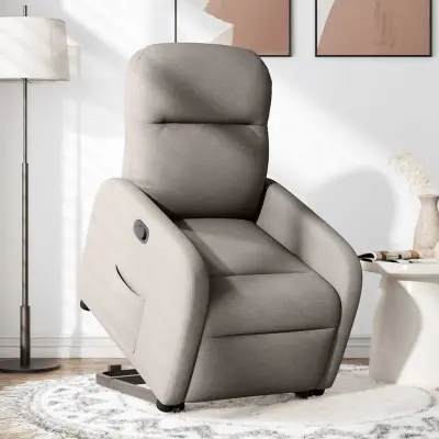 Naslanjač - Relax naslanjač s funkcijo vstajanja taupe blago