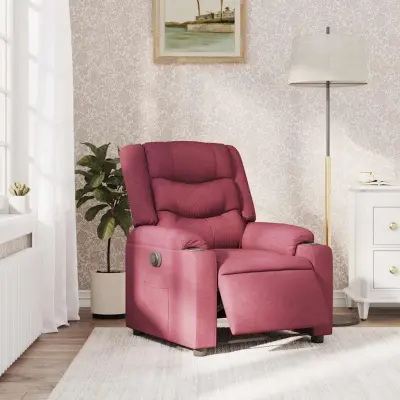Električni naslanjač - Relax naslanjač vinsko rdeče blago