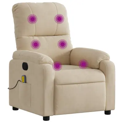 Naslanjač - Relax naslanjač krem tkanina iz mikrovlaken
