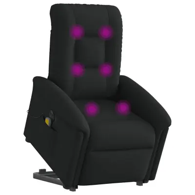 Električni masažni naslanjač - Relax naslanjač s funkcijo vstajanja črn