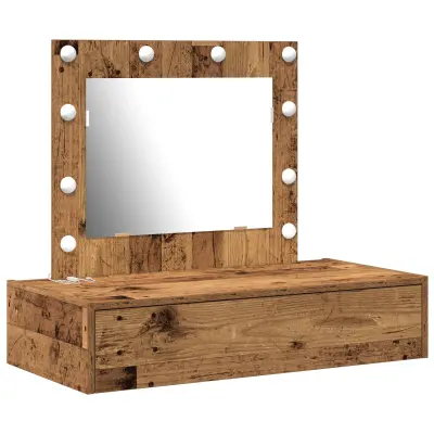 Stenska omarica - Zidna omarica za ličenje z LED lučmi v starem lesu iu8