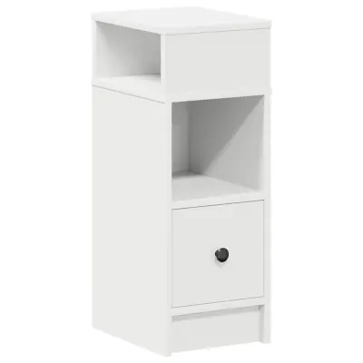vidaXL Nočna omarica z predalom bela 25x31x66 cm