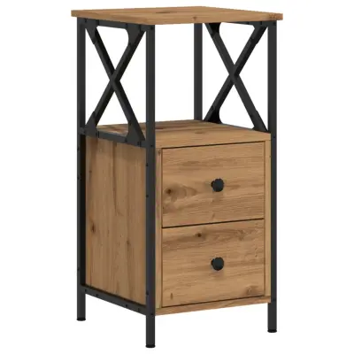 vidaXL Nočna omarica artisan hrast 34x35,5x70 cm inženirski les
