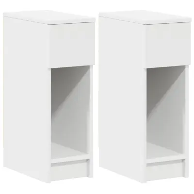 vidaXL Nočne omarice s predalom 2 kosa bela 20x36x60 cm