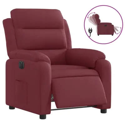 Električni naslanjač - Relax naslanjač vinsko rdeče blago