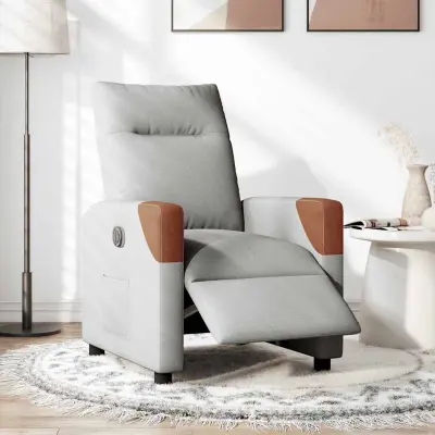 Električni naslanjač - Relax naslanjač sivo blago