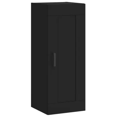 Stenska omarica - Zidna omarica črna 34,5x34x90 cm inženirski les iu1224