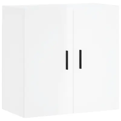 Stenska omarica - Zidna omarica visok sijaj bela 60x31x60 cm inženirski les iu1156