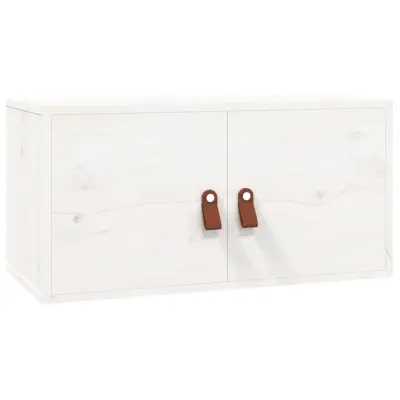 Stenska omarica - Zidna omarica bela 60x30x30 cm trdna borovina iu394