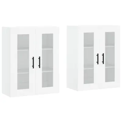 Stenska omarica - Zidna omarica 2 kosa bel inženirski les iu1251