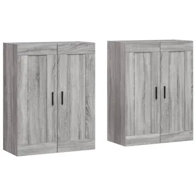 Stenska omarica - Zidna omarica 2 kosa siva sonoma inženirski les iu541