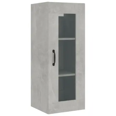Viseča Stenska omarica - Zidna omarica betonsko siva 34,5x34x90 cm iu1111