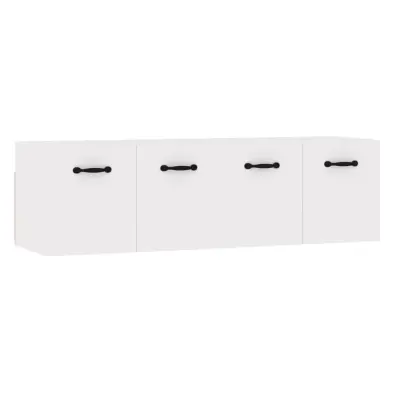 Stenska omarica - Zidna omarica 2 kosa visok sijaj bela 80x36,5x35 cm inž. les iu758